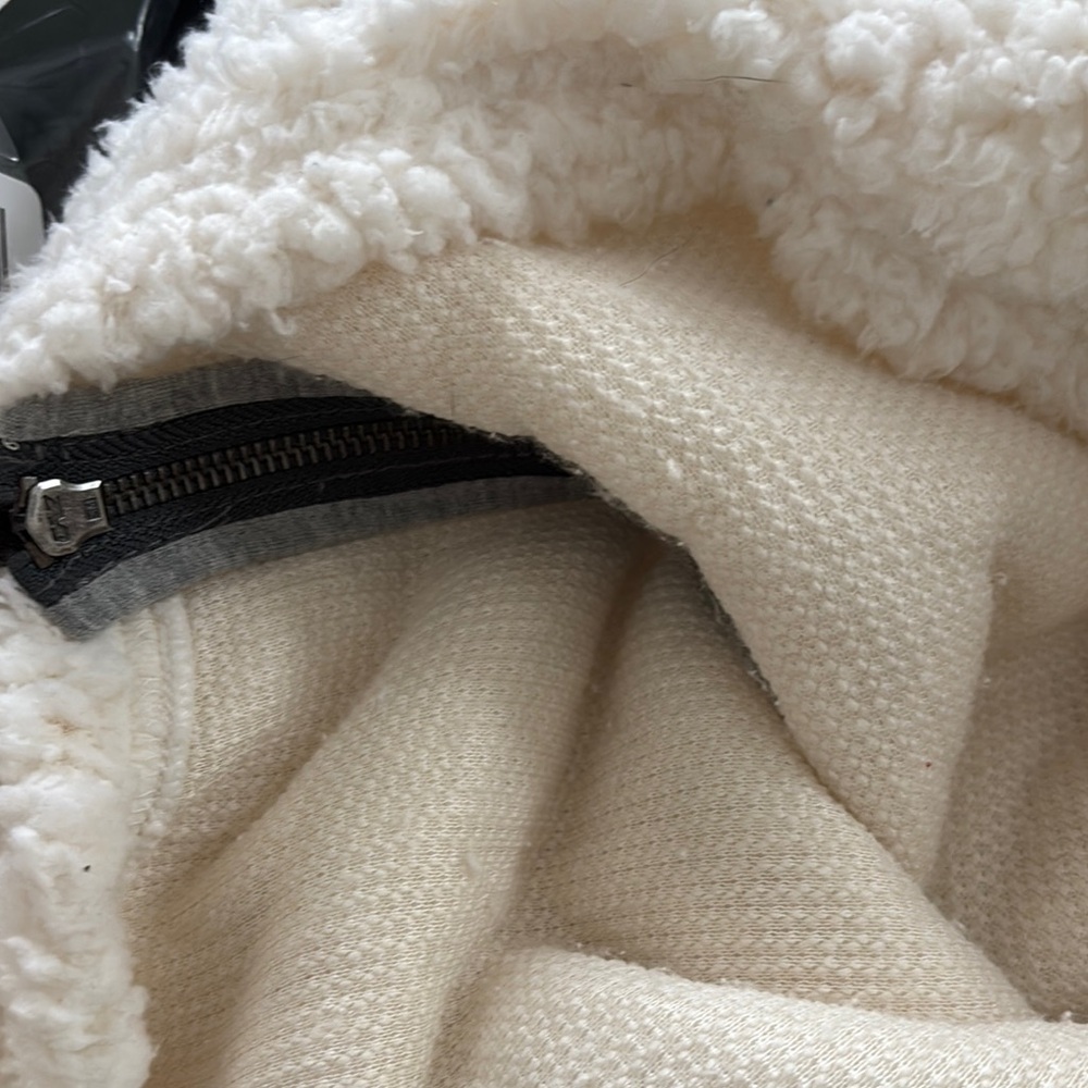 NWT Dylan Snow Angel Cozy Ivory Sherpa Pullover Hoodie - Picture 7 of 7